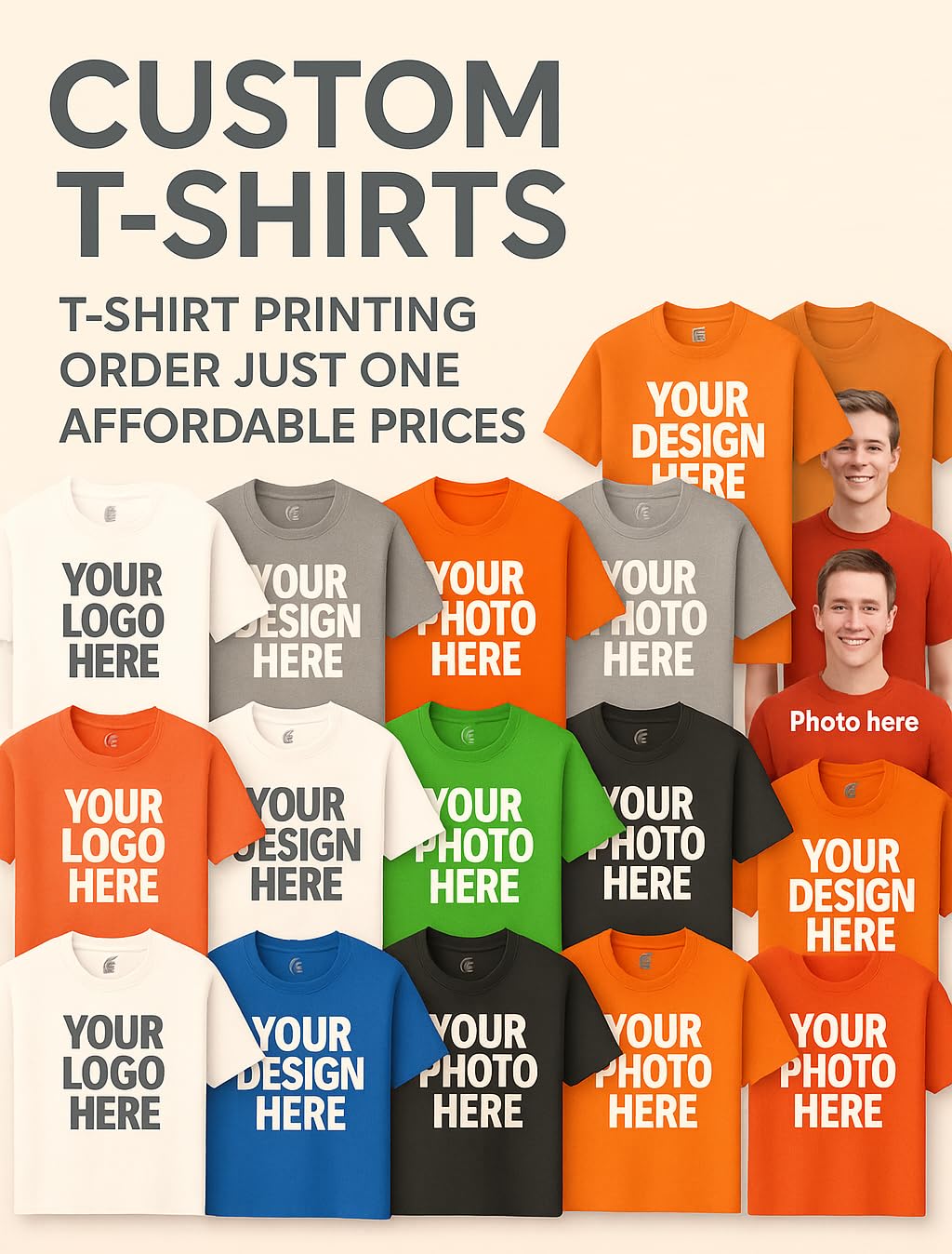 Design Your Own T-Shirt – Upload Image or Add Text | POD Custom Tee for Men & Women | Soft Cotton Shirt
