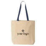 Liberty Bags Medium Natural Tote with Contrast-Color Handles