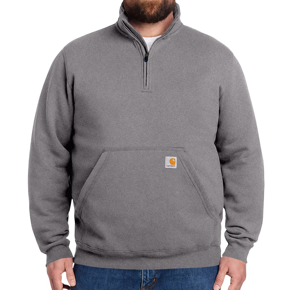 ct105294_a25d_fr.jpg Carhartt Midweight Quarter-Zip Mock Neck Sweatshirt - Image 1