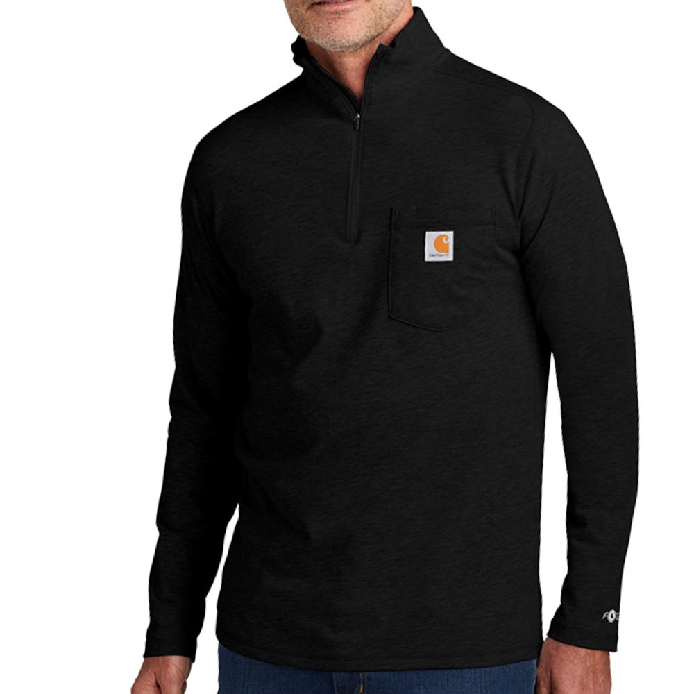 ct106660_c6cf_fr.jpg Carhartt Force Quarter-Zip Long Sleeve T-Shirt - Image 1