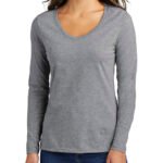 Port & Co Women’s Long Sleeve Fan Favorite V-Neck Tee - Image 2