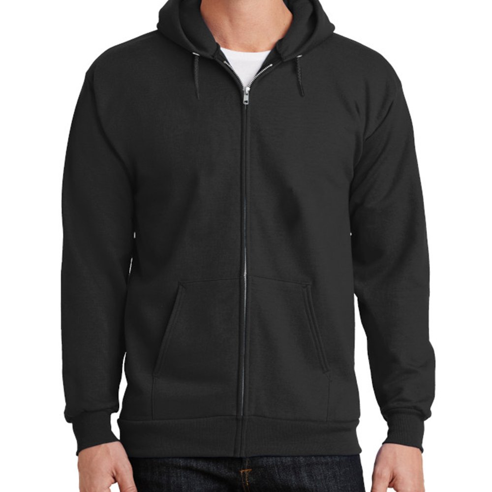 pc90zh_04d2_fr.jpg Port & Co Essential Fleece Zip-Up Hoodie - Image 1