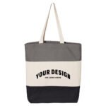 Medium Tri-Color Canvas Tote Bag