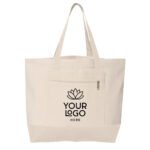 Medium Zippered Canvas Tote Bag