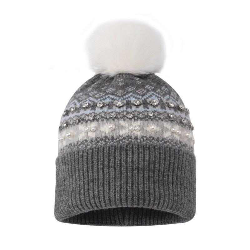 Nordic Fair Isle Pom Long Beanie