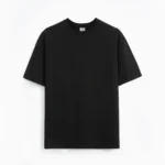 Black short-sleeve crew-neck T-shirt front view