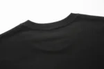 Black short-sleeve crew-neck T-shirt back neckline view