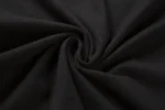 Black short-sleeve crew-neck T-shirt fabric view