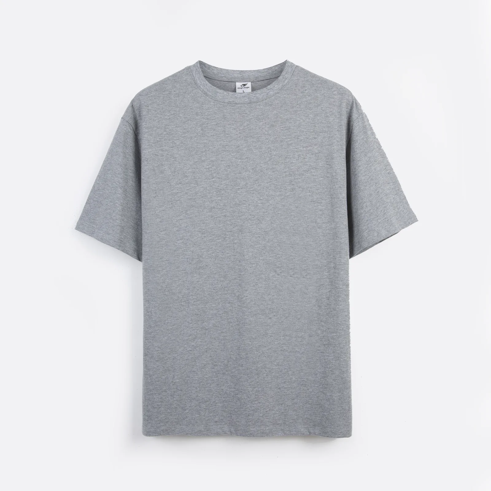 King's Eagle Classic Blank T-Shirt – Heather Gray – front Heather Gray short-sleeve crew-neck T-shirt front view