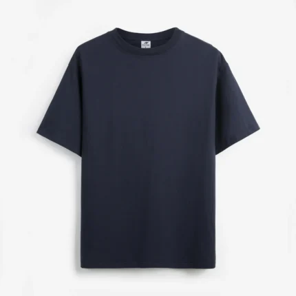 Navy short-sleeve crew-neck T-shirt front view
