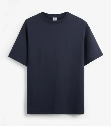 Navy short-sleeve crew-neck T-shirt front view