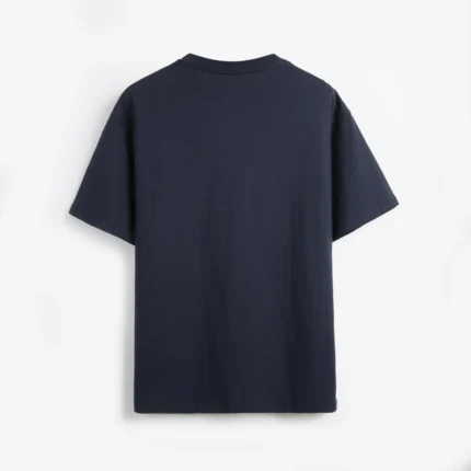Navy short-sleeve crew-neck T-shirt back view