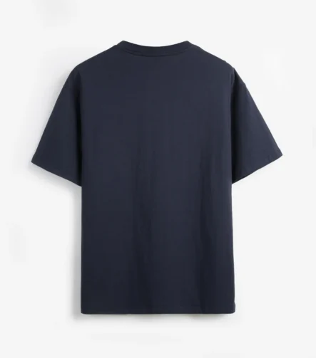 Navy short-sleeve crew-neck T-shirt back view