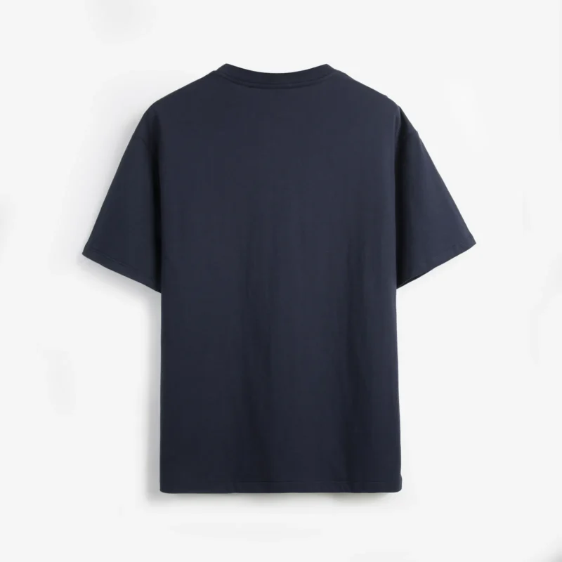 Navy short-sleeve crew-neck T-shirt back view