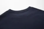 Navy short-sleeve crew-neck T-shirt back neckline view