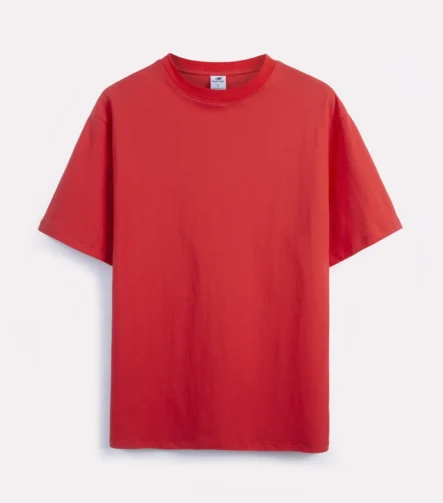 Red short-sleeve crew-neck T-shirt front view