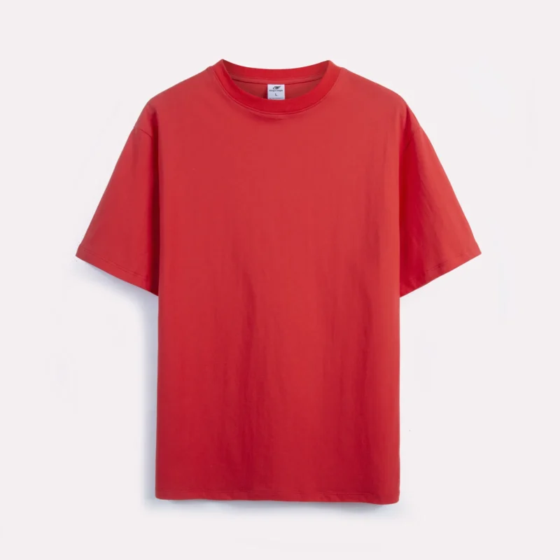 Red short-sleeve crew-neck T-shirt front view