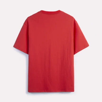 Red short-sleeve crew-neck T-shirt back view