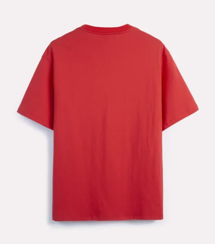 Red short-sleeve crew-neck T-shirt back view