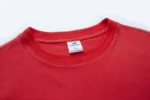 Red short-sleeve crew-neck T-shirt neckline view