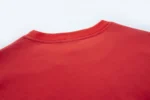 Red short-sleeve crew-neck T-shirt back neckline view