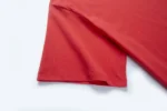 Red short-sleeve crew-neck T-shirt hem view