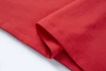 Red short-sleeve crew-neck T-shirt sleeve hem view