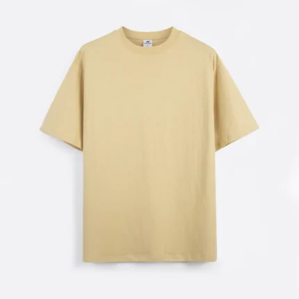 Sand short-sleeve crew-neck T-shirt front view