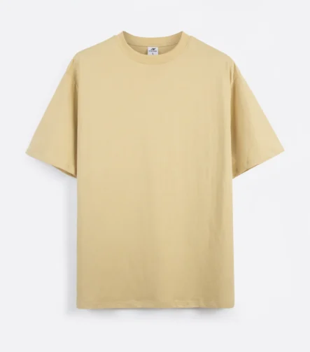 Sand short-sleeve crew-neck T-shirt front view