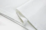 White short-sleeve crew-neck T-shirt sleeve hem view