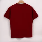 Burgundy short-sleeve crew-neck T-shirt back view