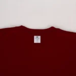 Burgundy short-sleeve crew-neck T-shirt back neckline view