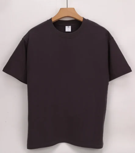 Charcoal short-sleeve crew-neck T-shirt back view