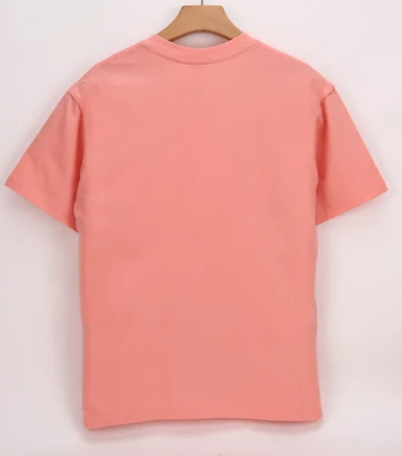 Coral short-sleeve crew-neck T-shirt back view