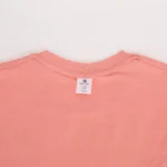 Coral short-sleeve crew-neck T-shirt back neckline view