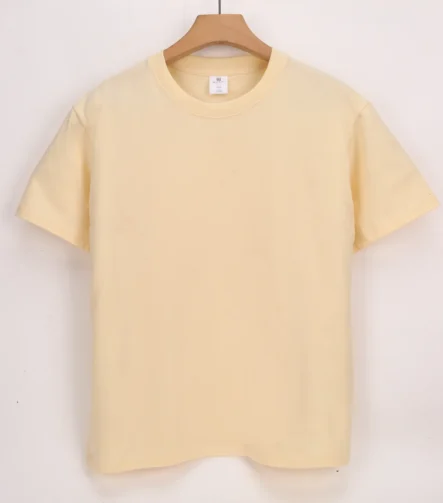 Cream short-sleeve crew-neck T-shirt front view