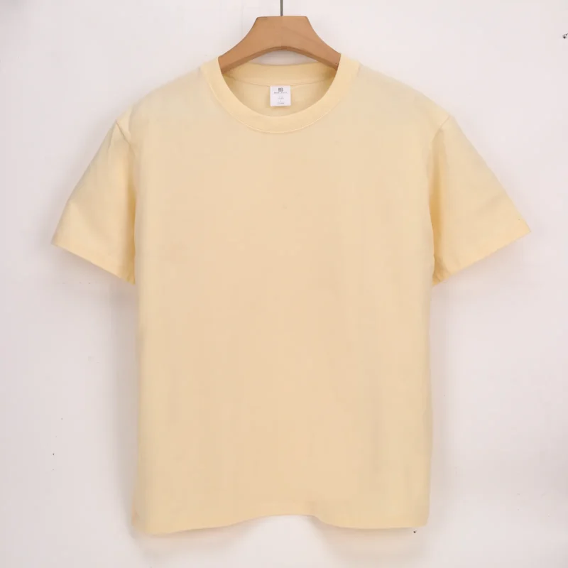 Cream short-sleeve crew-neck T-shirt front view