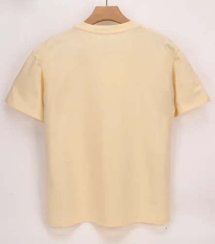 Cream short-sleeve crew-neck T-shirt back view