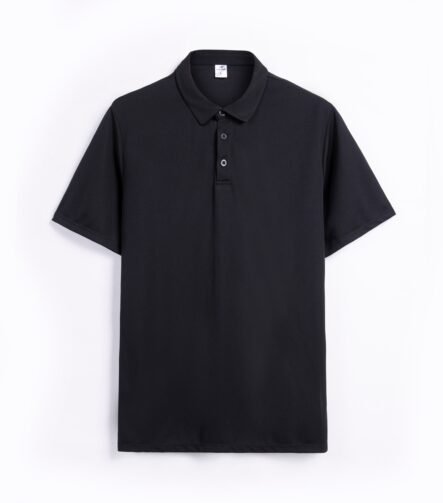 Black King's Eagle 0001 mesh polo shirt, front view
