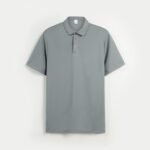 Gray King's Eagle 0001 mesh polo shirt, front view