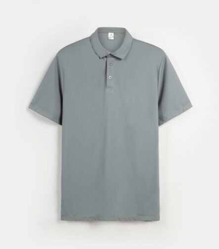 Gray King's Eagle 0001 mesh polo shirt, front view