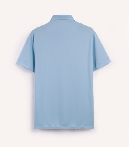 Light Blue King's Eagle 0001 mesh polo shirt, back view