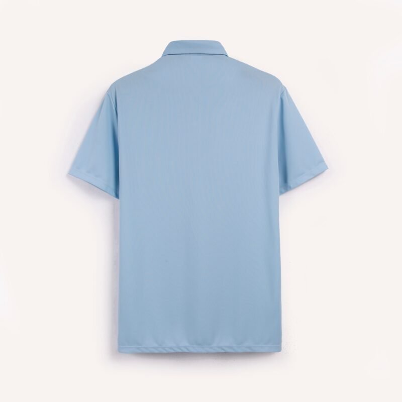 Light Blue King's Eagle 0001 mesh polo shirt, back view