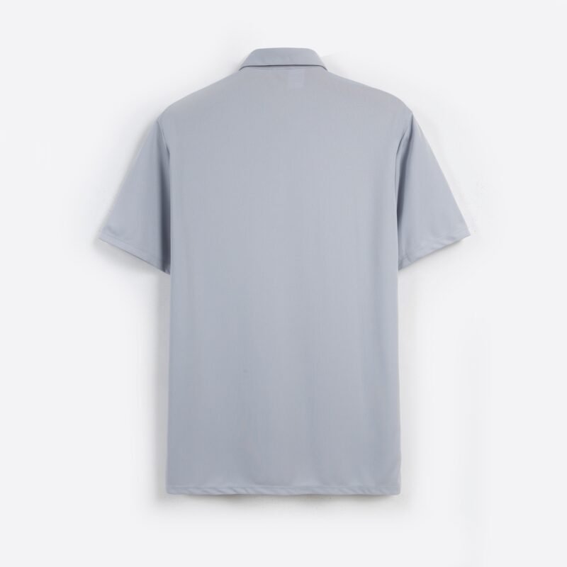 Light Gray King's Eagle 0001 mesh polo shirt, back view