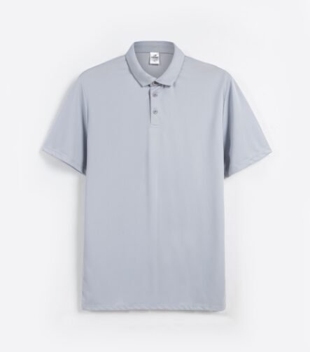 Light Gray King's Eagle 0001 mesh polo shirt, front view