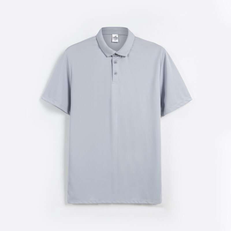 Light Gray King's Eagle 0001 mesh polo shirt, front view