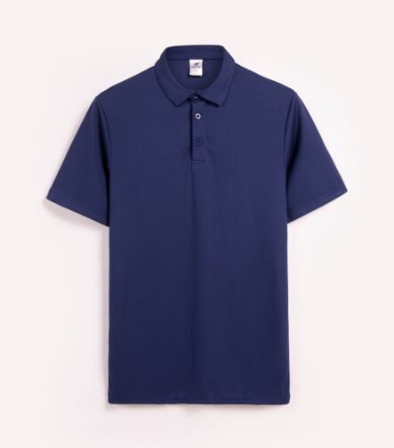 Navy King's Eagle 0001 mesh polo shirt, front view