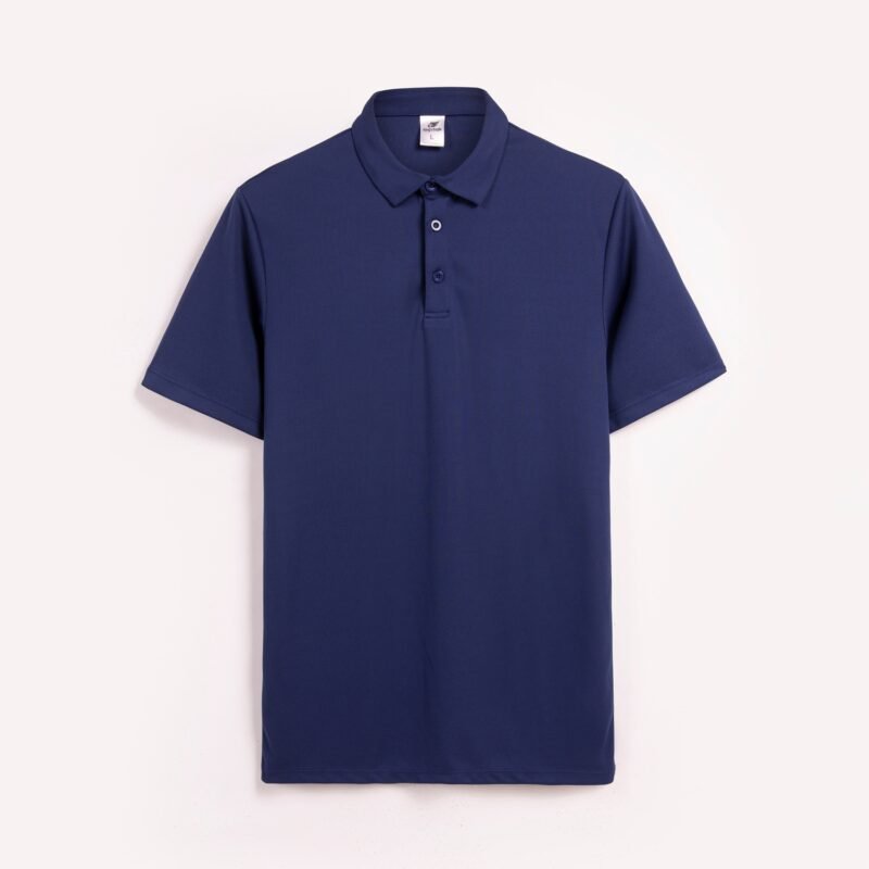 Navy King's Eagle 0001 mesh polo shirt, front view