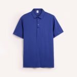 Royal Blue King's Eagle 0001 mesh polo shirt, front view