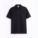 Black King's Eagle 0002 pique polo shirt, front view